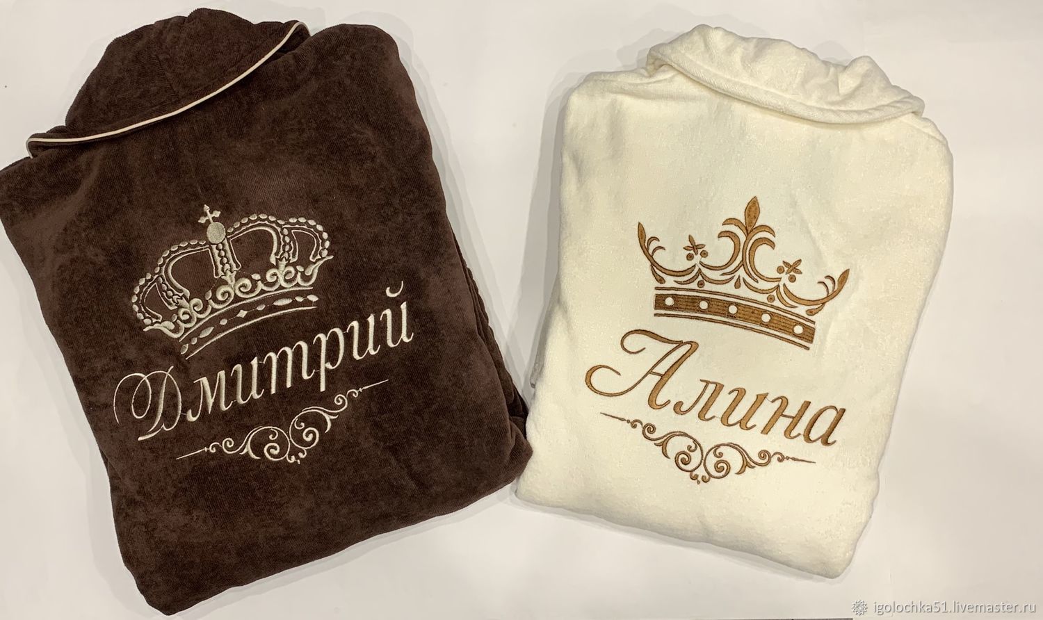 Махровые и вафельные халаты с вышивкой логотипа в Шымкенте